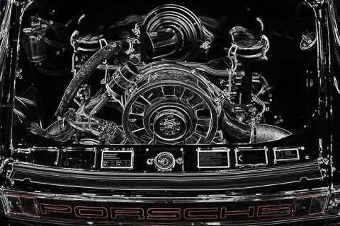 Photo Print Engine Porsche Art