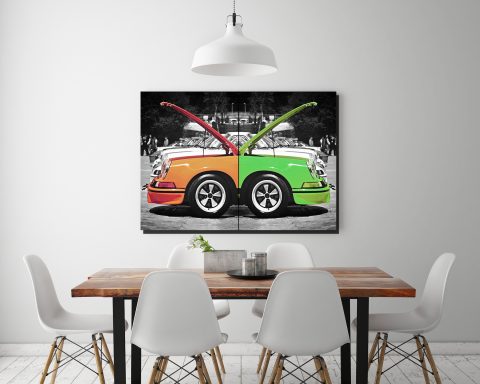 Porsche Wall Art - Cars and Roses