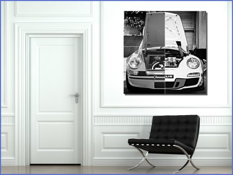 Porsche Wall Print - Cars and Roses