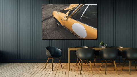 Décoration with Yellow Porsche Photograph