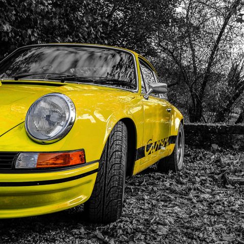 Yellow Carrera RS Porsche Photograph