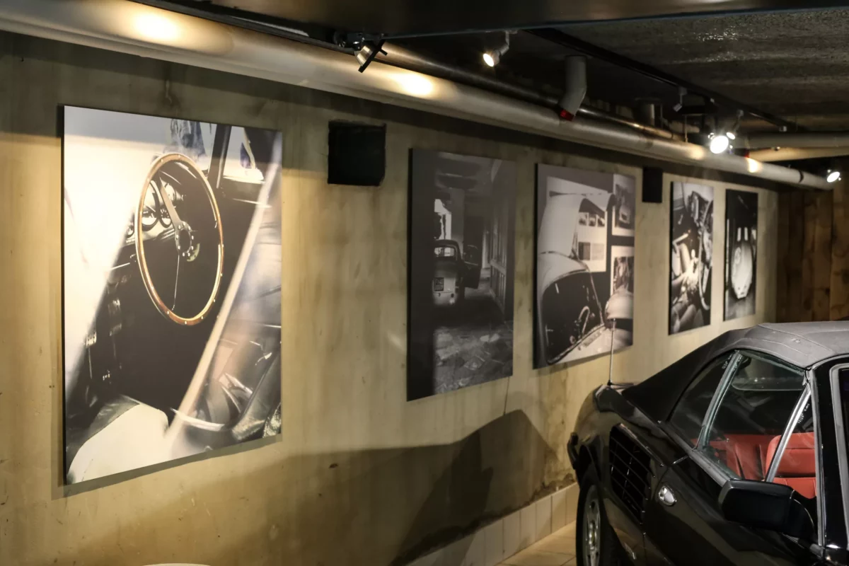 Cars and Roses artwork installed at a client home – fine art print
