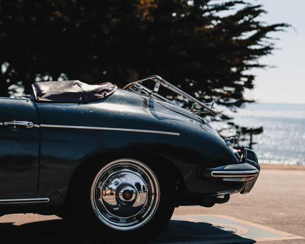 Old Porsche 356 at the beach