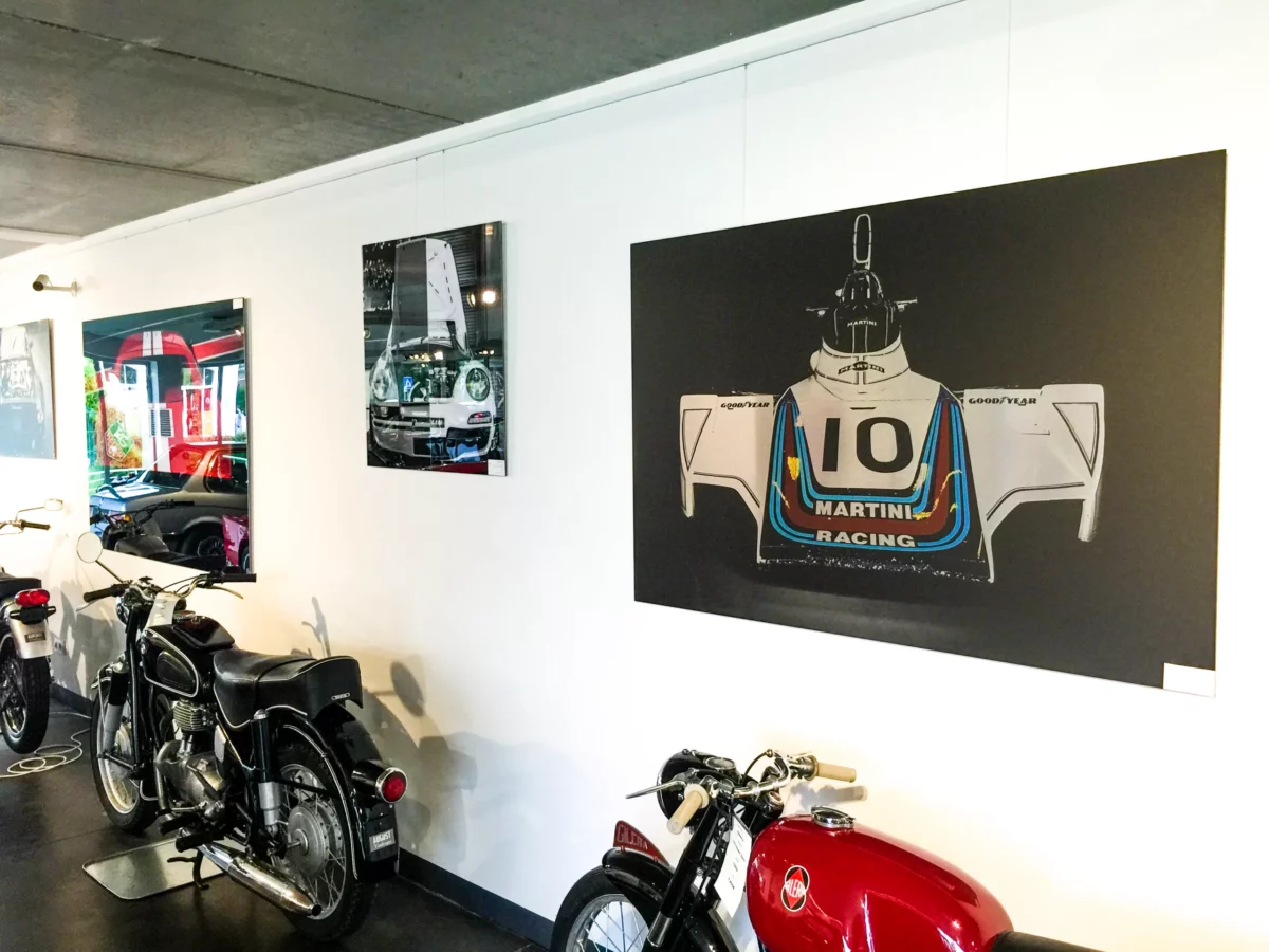 Cars and Roses artwork installed at a client home – fine art print