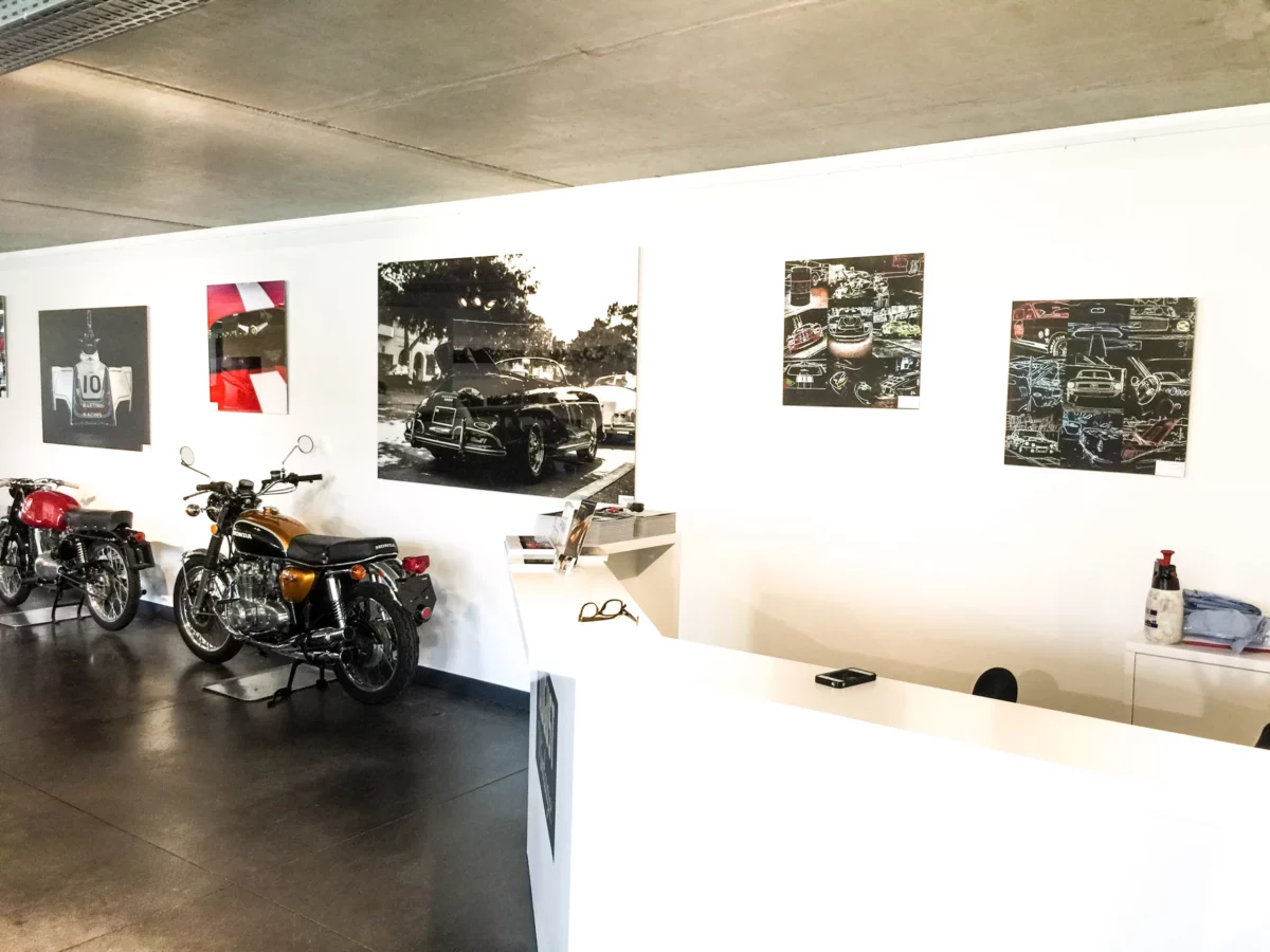 Cars and Roses artwork installed at a client home – fine art print