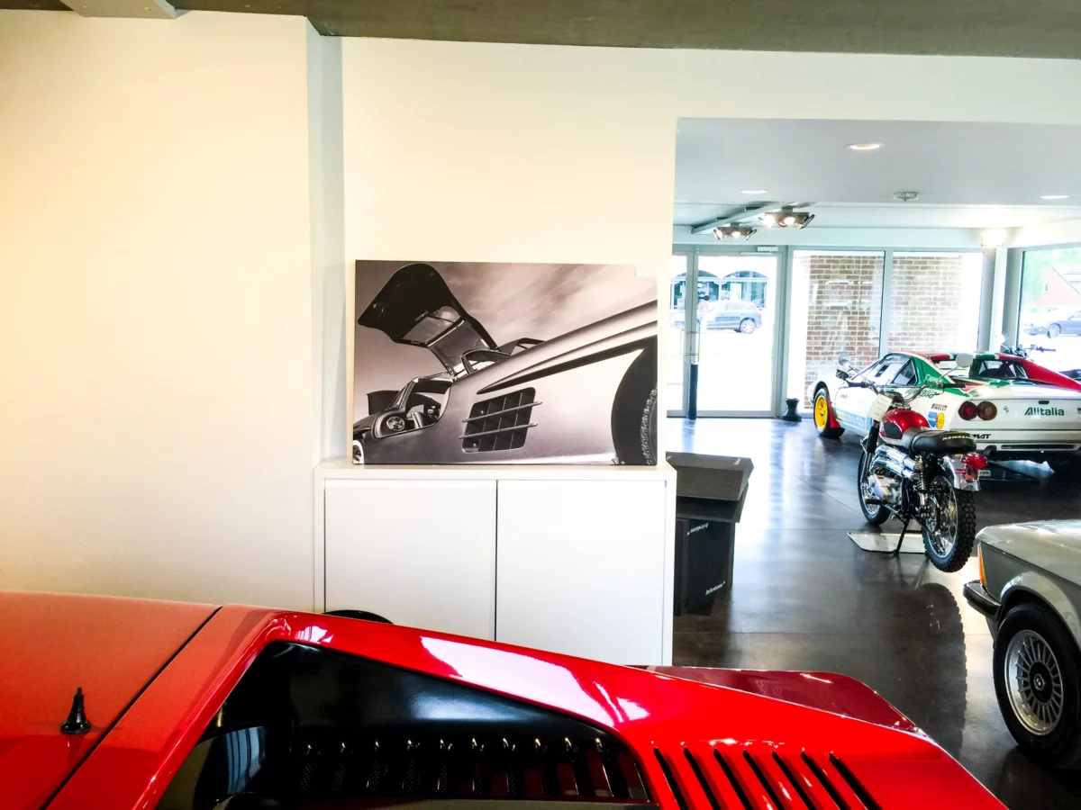 Cars and Roses artwork installed at a client home – fine art print