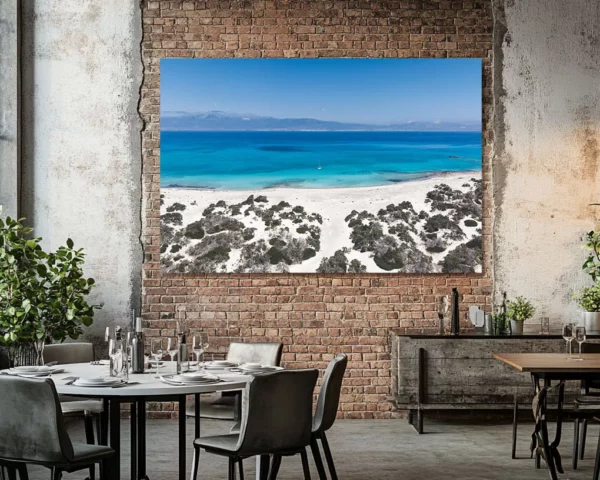 Wall art photography Crete Chrysí Island interior render limited edition fine art print living room décor