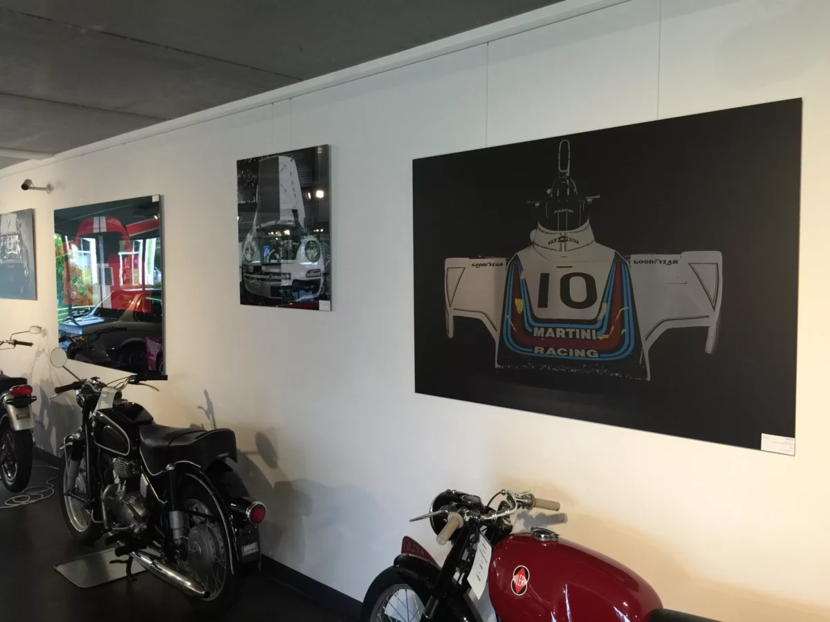 Cars and Roses artwork installed at a client home – fine art print