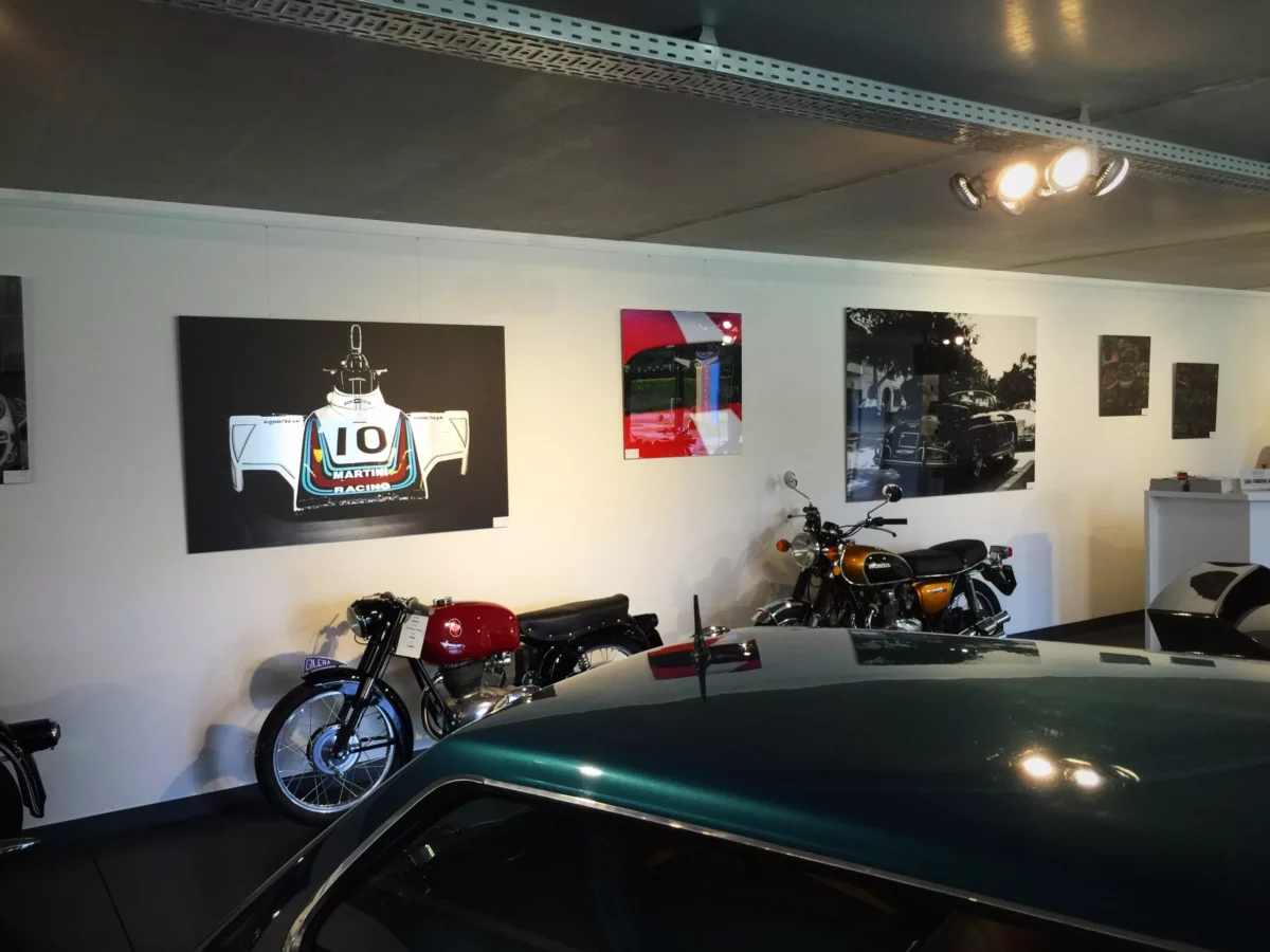 Cars and Roses artwork installed at a client home – fine art print