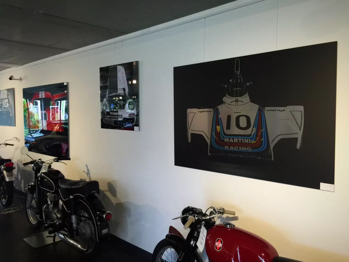 Cars and Roses artwork installed at a client home – fine art print