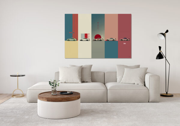 Japanese Art Porsche 911 Turbo 1975 – Marlboro Racing Japanese Art Porsche 911 Turbo 1975 – Marlboro Racing living room post art déco
