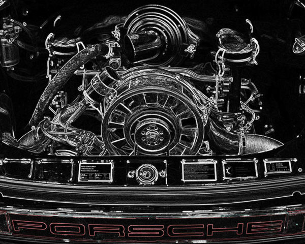 Photo Print Engine Porsche Art