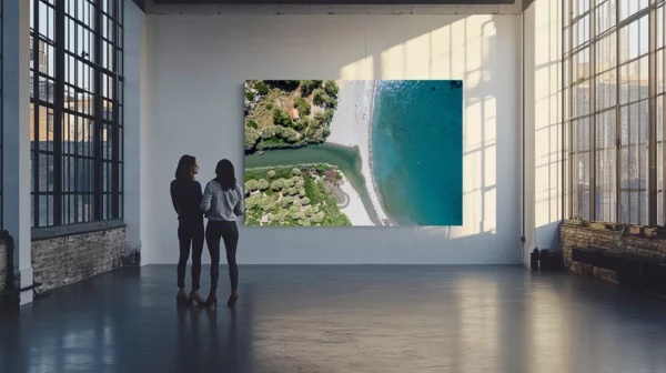 Wall art mockup Preveli Beach Crete interior decor fine art photography limited edition print Mediterranean landscape living room