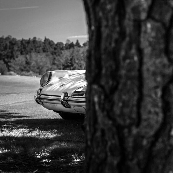 Black and White Print Old Porsche