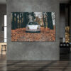 Living room interior in loft, industrial style, 3d render Porsche 911 Carrera RS autumn wall art | Classic car photo print