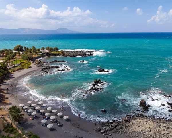 Turquoise bay and volcanic rocks in Crete, Greece - fine art photography