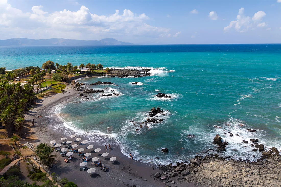 Turquoise bay and volcanic rocks in Crete, Greece - fine art photography