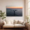 Wall Art — Chapel of Agios Nikolaos at Sunrise Chapel of Agios Nikolaos at sunrise fine art print displayed as wall art in a Mediterranean living room