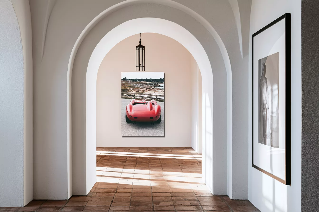 Wall art Ferrari Testa Rossa fine art print in modern living room gallery wall