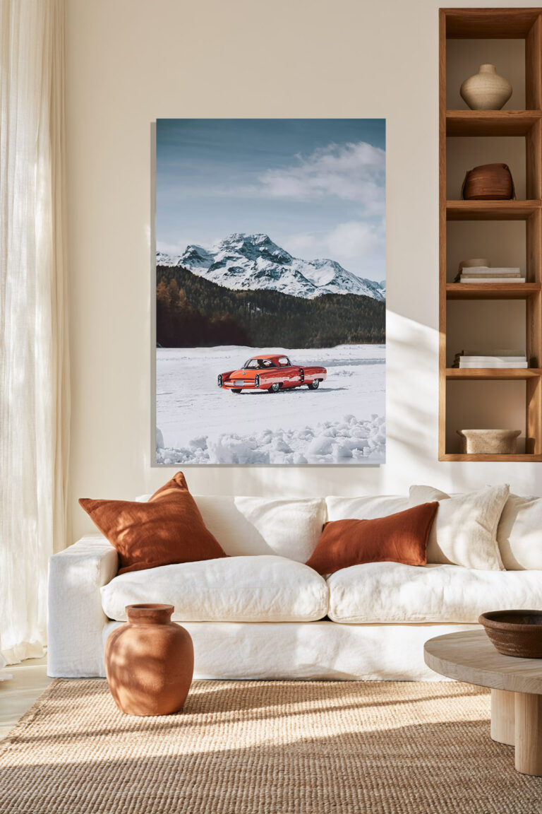 Lincoln Indianapolis Concept Car fine art print on the wall of a living room