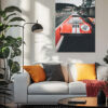 wall art Ford GT40 – Grille de Départ à Spa Ford GT40 wall art in a living room mockup
